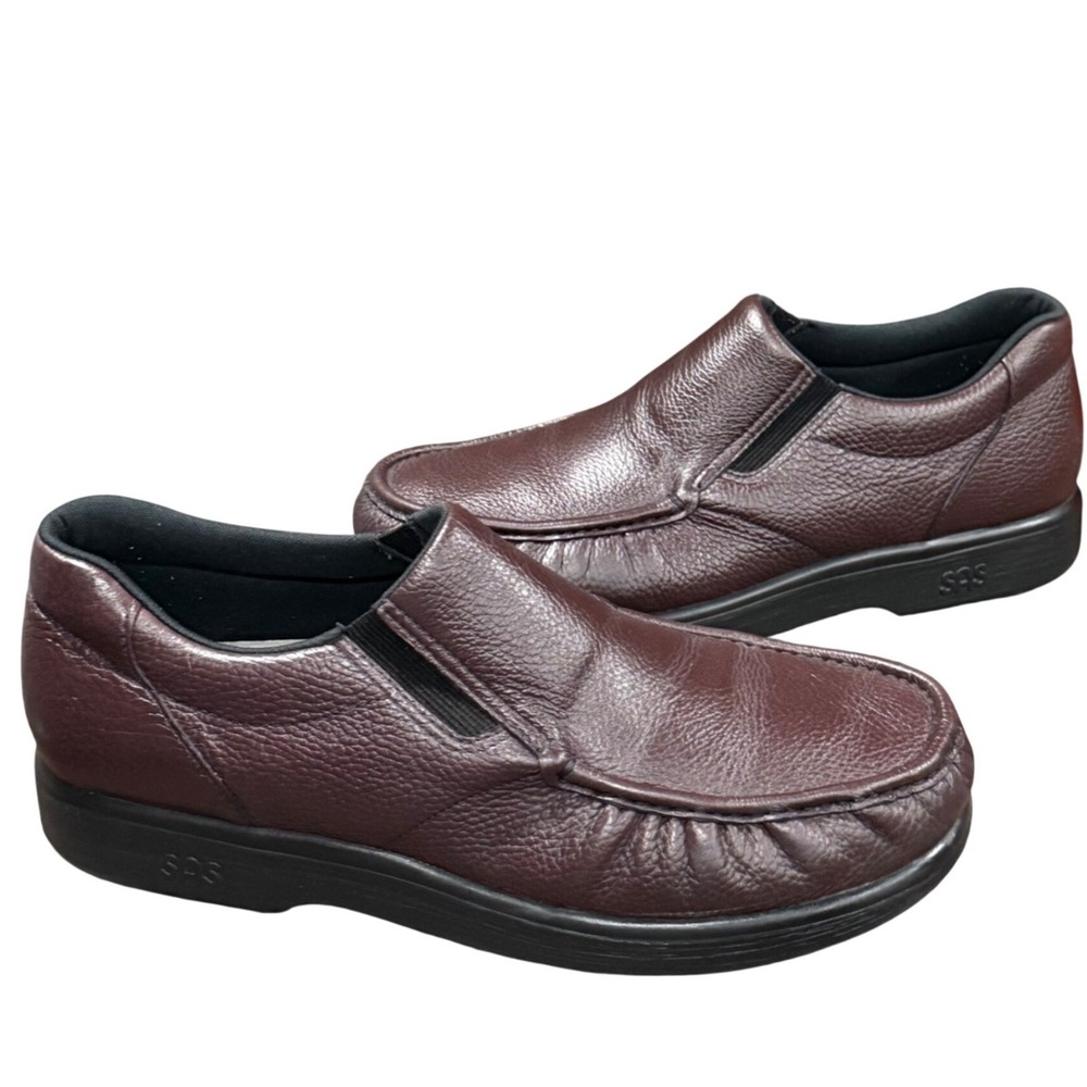 SAS Side Gore Slip On Loafer Mens 14 N Cordovan Genuine Leather Moc Toe Timeless